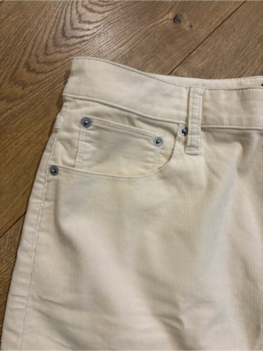 J.CREW Beige Corduroy Mini Skirt Size 10 Stretch Button Closure - Picture 3 of 8